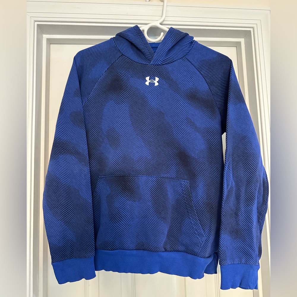 Under Armour Royal Blue Patterned Hoodie Size YL